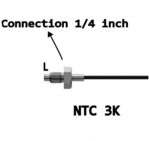 NTC 3K سیمی غلاف دار 6 میل رزوه 1/4 اینچ با کابل (رنج دما ۵۰-تا ۲۰۰+)